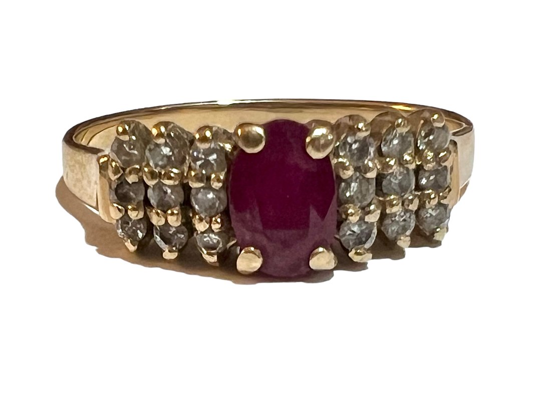 14K Gold Ruby and Diamond Ring (1 of 6)
