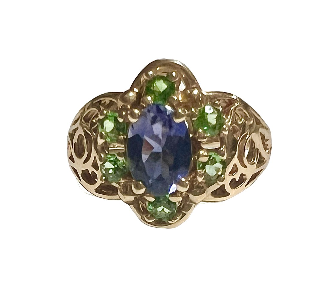 14K Gold Amethyst and Peridot Ring (1 of 6)