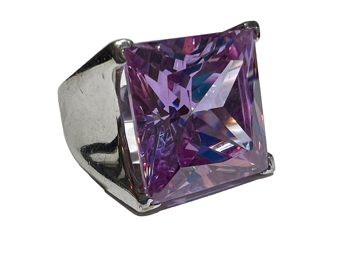 Contemporary Sterling Silver Giant Amethyst Ring (1 of 10)