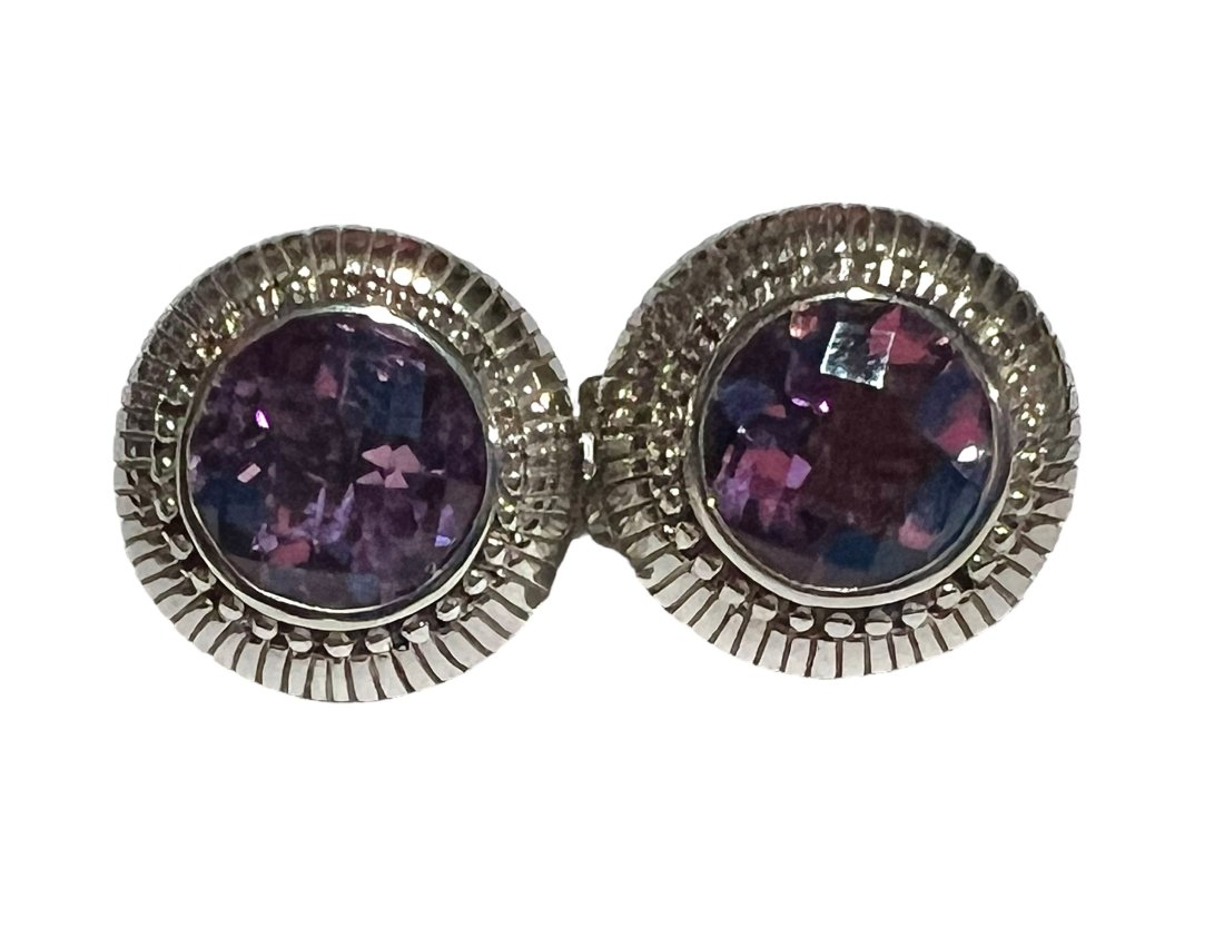 Judith Ripka Sterling Silver and Amethyst Earrings (1 of 8)