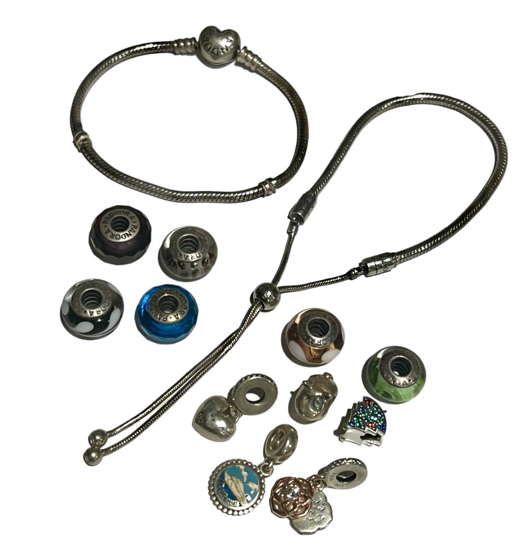 Lot of Pandora Sterling Silver Bracelets and Charms (1 of 10)