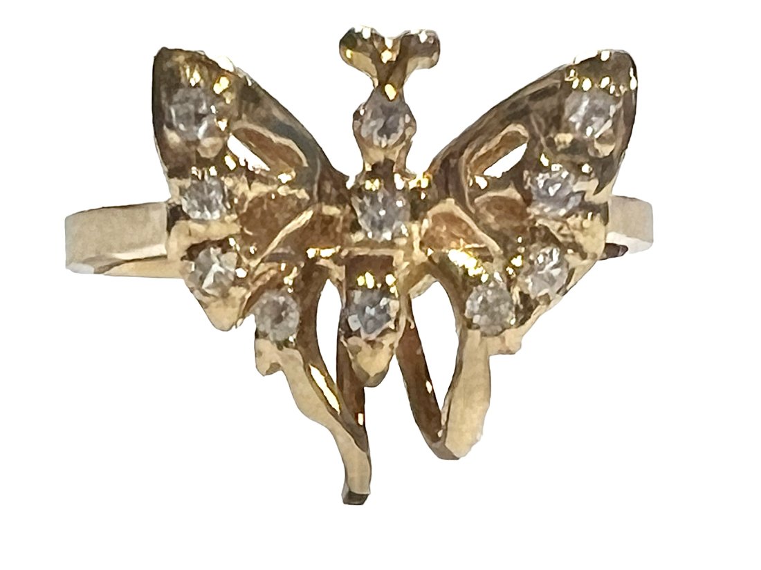 14K Gold Butterfly Ring with Diamonds (1 of 6)