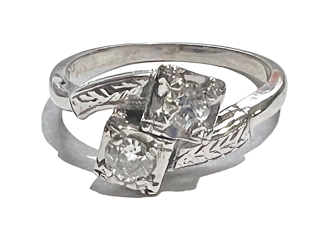 Art Deco 14K White Gold Diamond Ring (1 of 7)