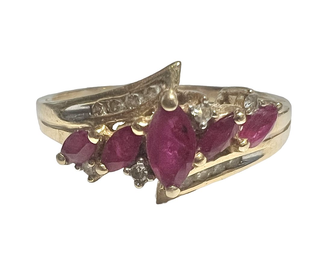 Vintage 14K Gold Ruby and Diamond Ring (1 of 5)