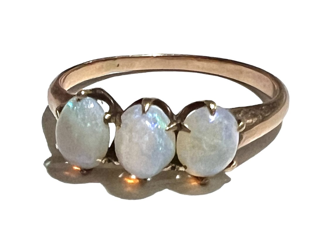 Victorian Antique 14K Gold Ring with 3 Opals (1 of 7)