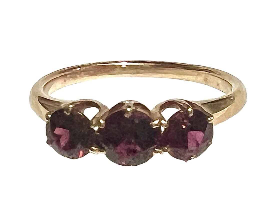 14K Gold Victorian Ring with 3 Garnets (1 of 5)