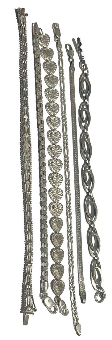Lot of 6 Vintage Sterling Silver Bracelets 52.4 Grams (1 of 10)