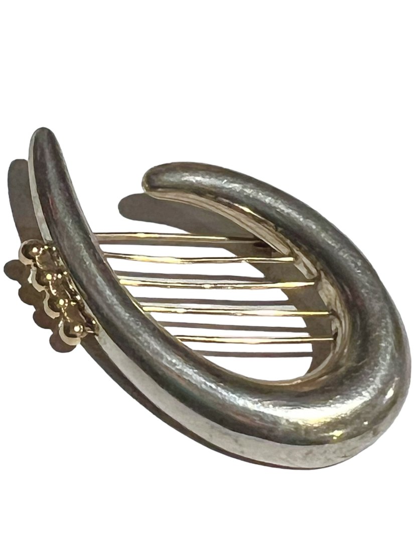 Modernist Sterling Silver and 14K Gold Brooch (1 of 6)