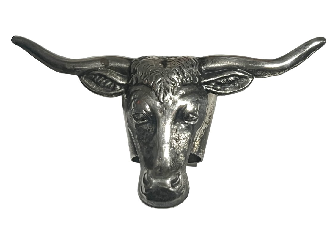 Sterling Silver Bull Steer Bolo Tie Slide (1 of 7)