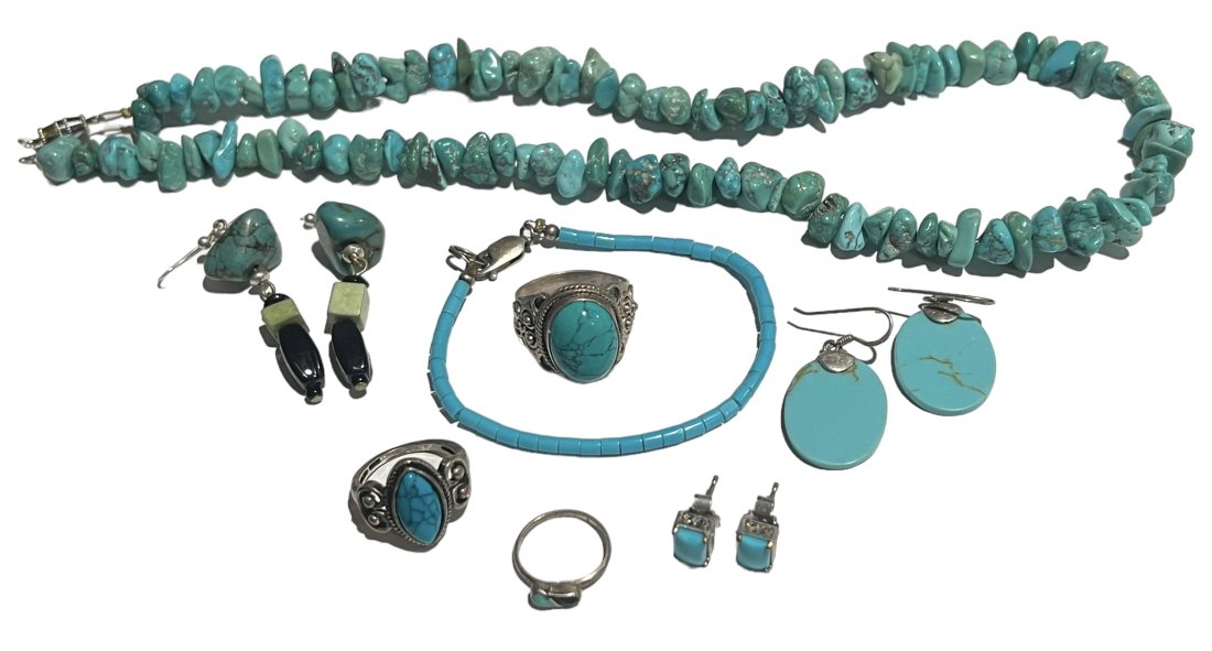 Turquoise Lot with Sterling Silver 8 Pieces (1 of 8)