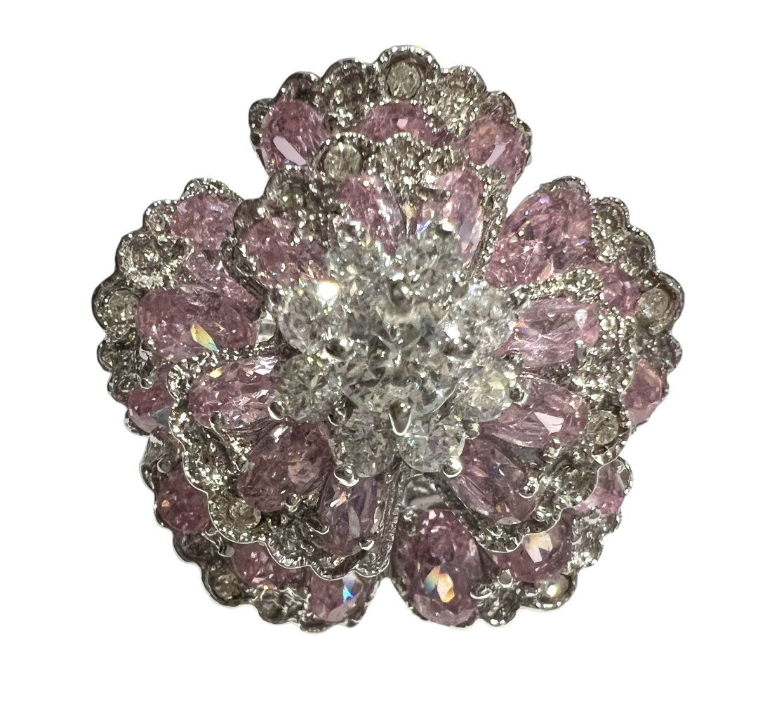 Showstopper Sterling Silver Ring with Pink Stones (1 of 11)