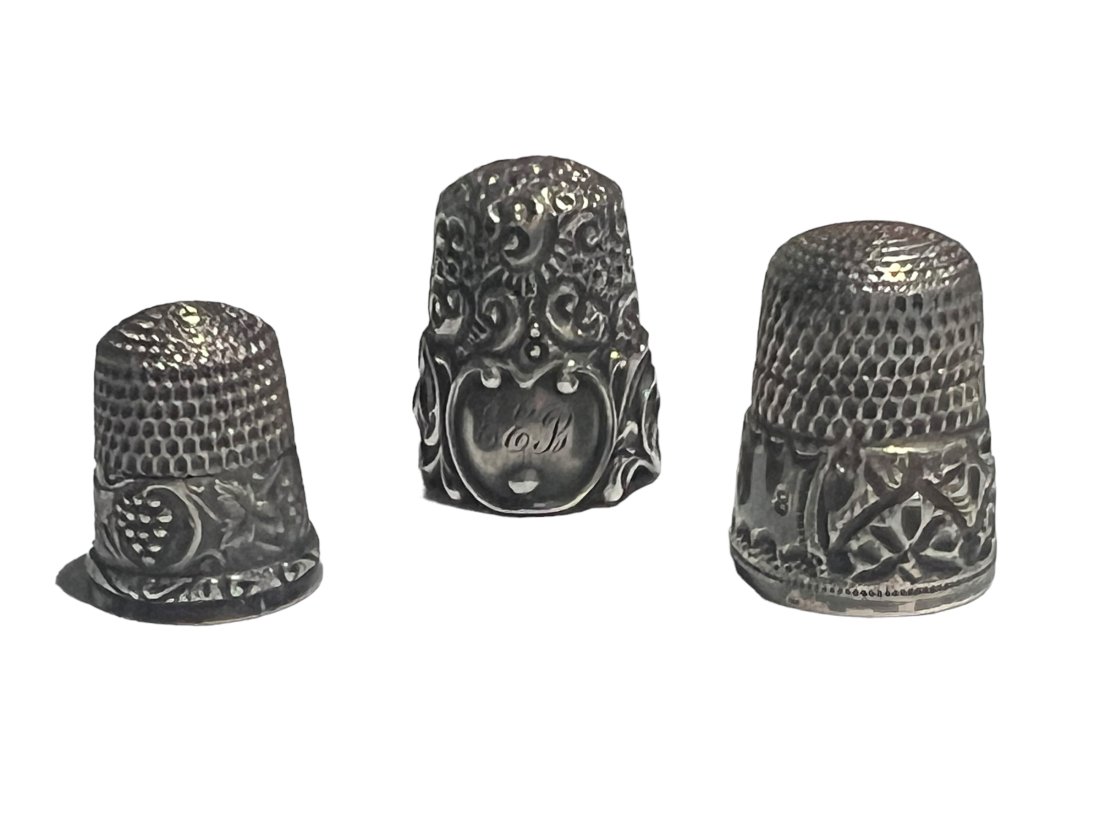 Lot of 3 Victorian Sterling Silver Thimbles (1 of 7)
