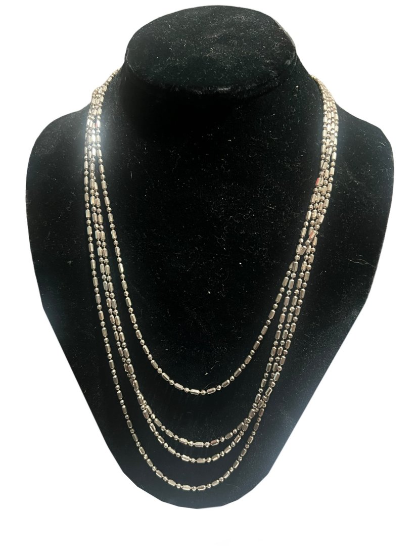 Extremely Long 99 Inch Milor Italy Sterling Silver Chain: Extremely Long Milor Italy Sterling Silver Chain. End to end it measures 99 inches long. Weight is 35.5 grams. Shipping- In addition to LiveShip, Live Auctioneers Shipping), we also offer flat rate Pr