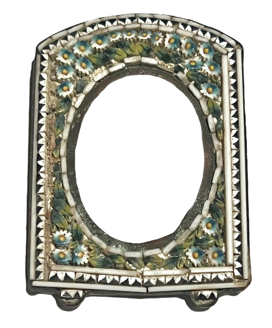 Vintage Mini Micro-Mosaic Italian Frame Floral Design (1 of 6)