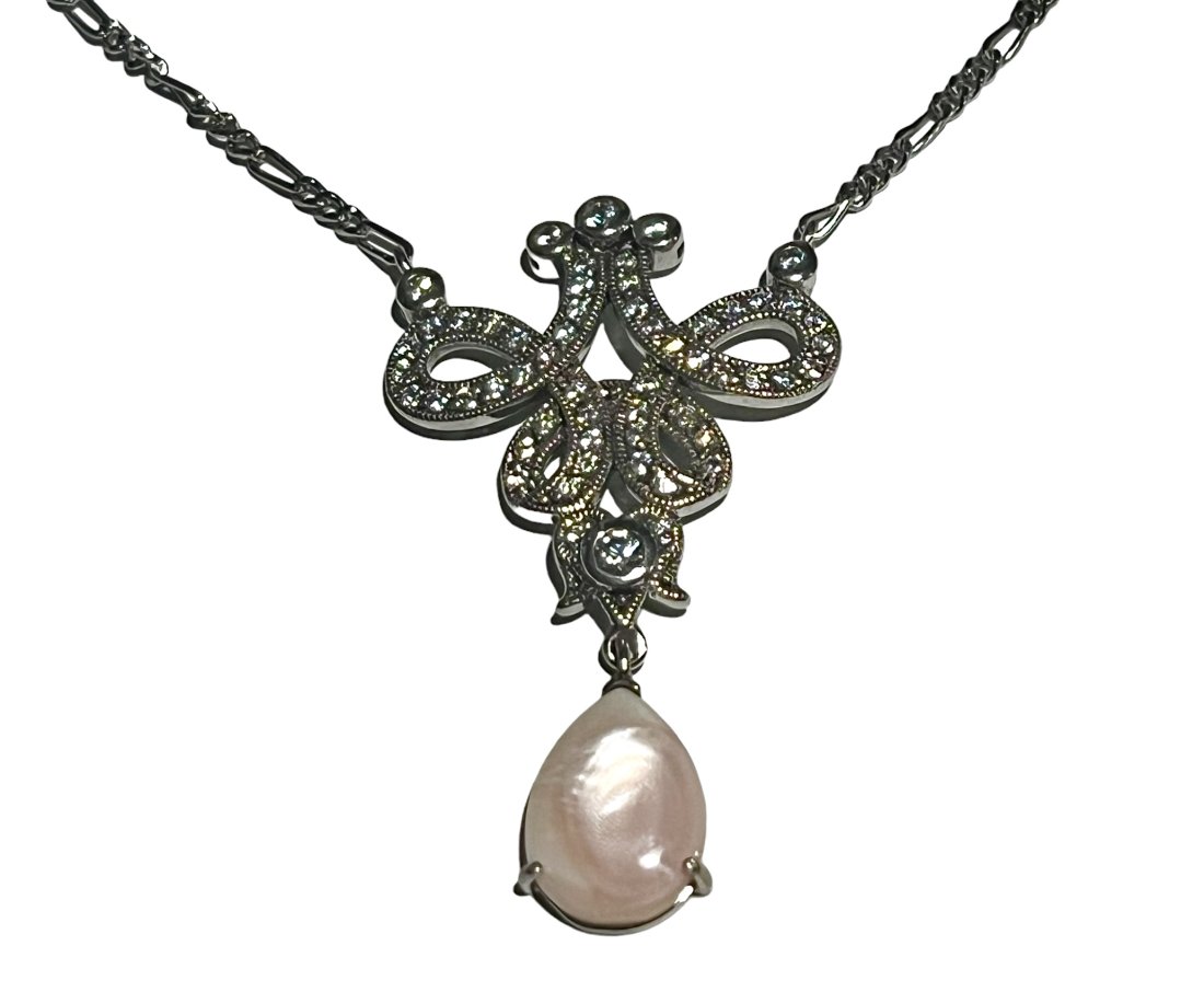 Contemporary Sterling Silver Victorian Style Necklace (1 of 7)