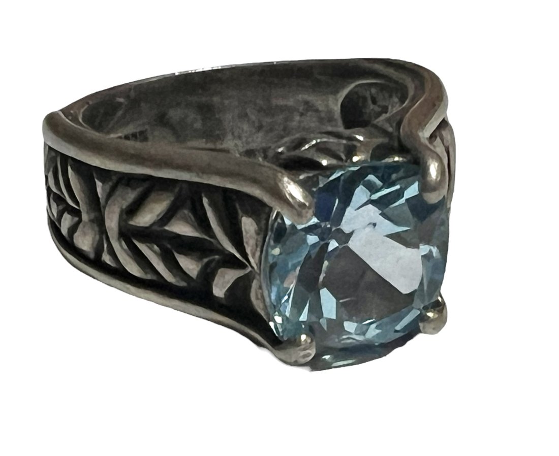 Sterling Silver Ring with Blue Topaz (1 of 5)