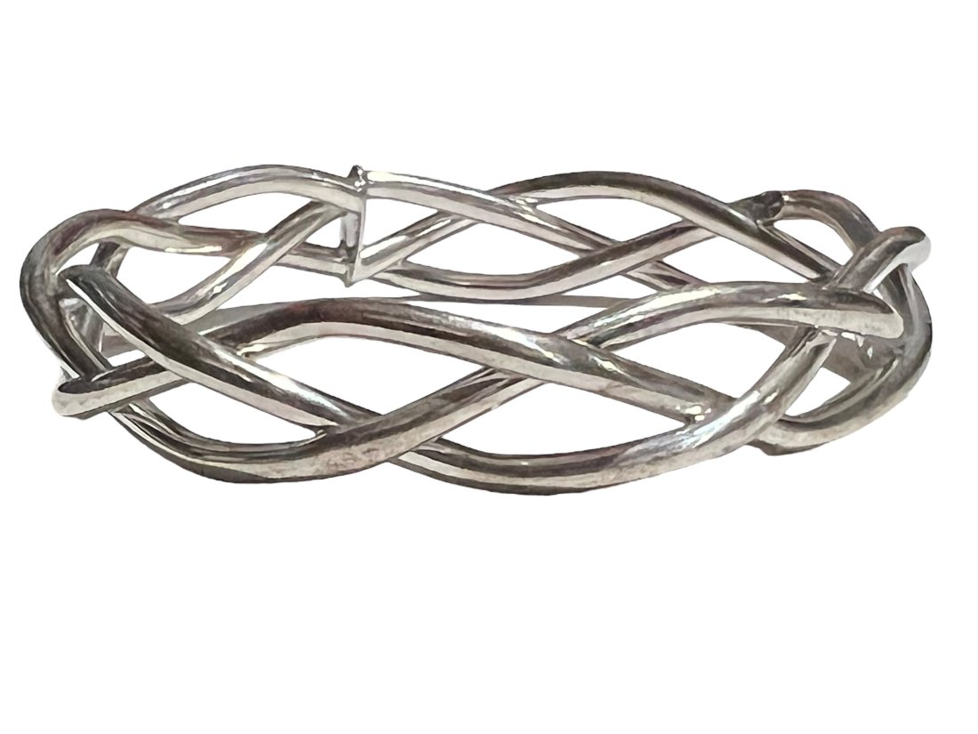 HAN Italy Sterling Silver Braided Bangle Bracelet (1 of 7)