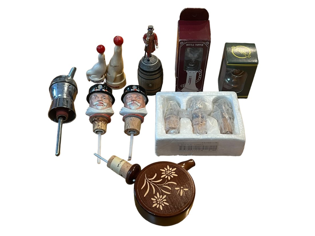 Generous Lot of Advertising Bottle Toppers: Generous Lot of Advertising Bottle Toppers.