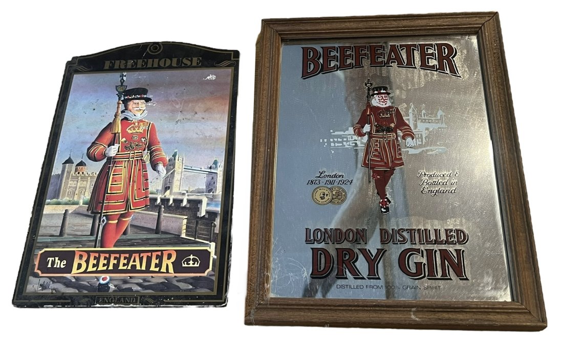 Lot of 2 Vintage Beefeater Gin Advertisements: Lot of 2 Vintage Beefeater Gin Advertisements.