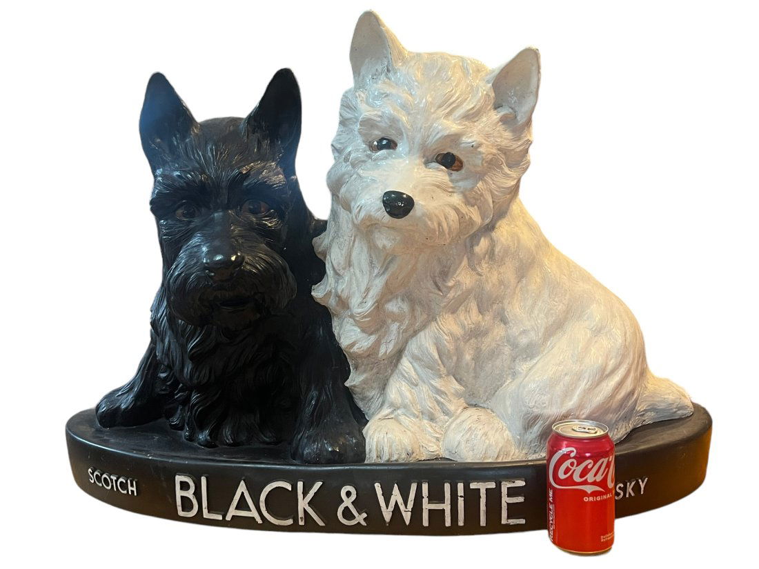 Extra Large Black and White Whiskey Advertising Display with Black and White Scottie Dogs (1 of 7)