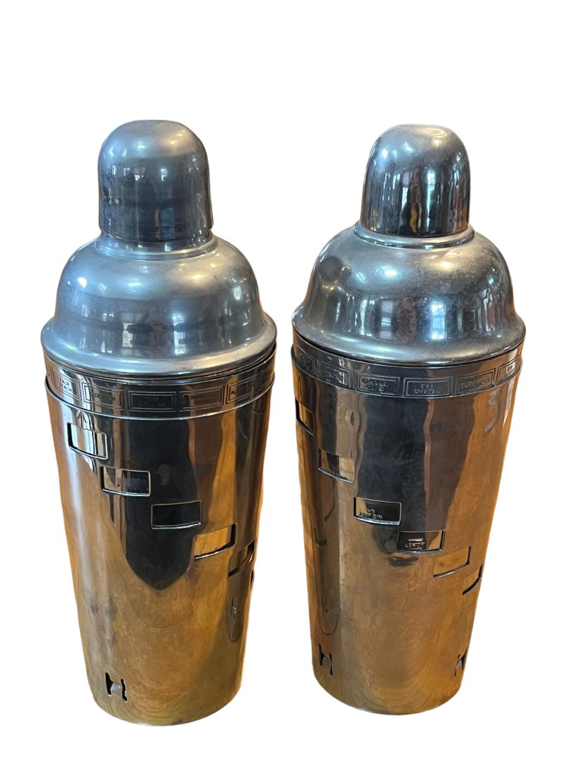 Lot of 2  Rate Vintage Dial-a-Drink Recipe Menu Cocktail Shakers (1 of 5)