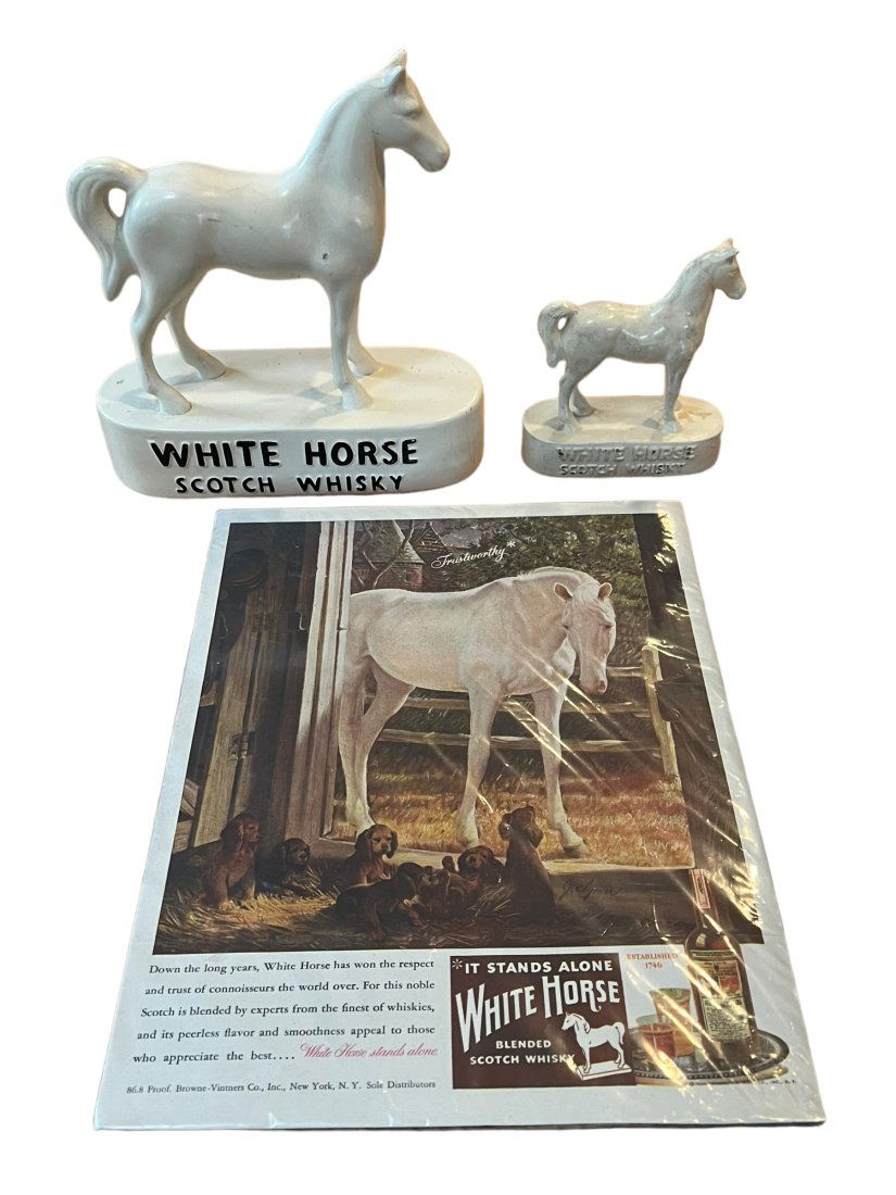 Lot of 3 Vintage White Horse Scotch Whiskey Advertising Displays (1 of 5)