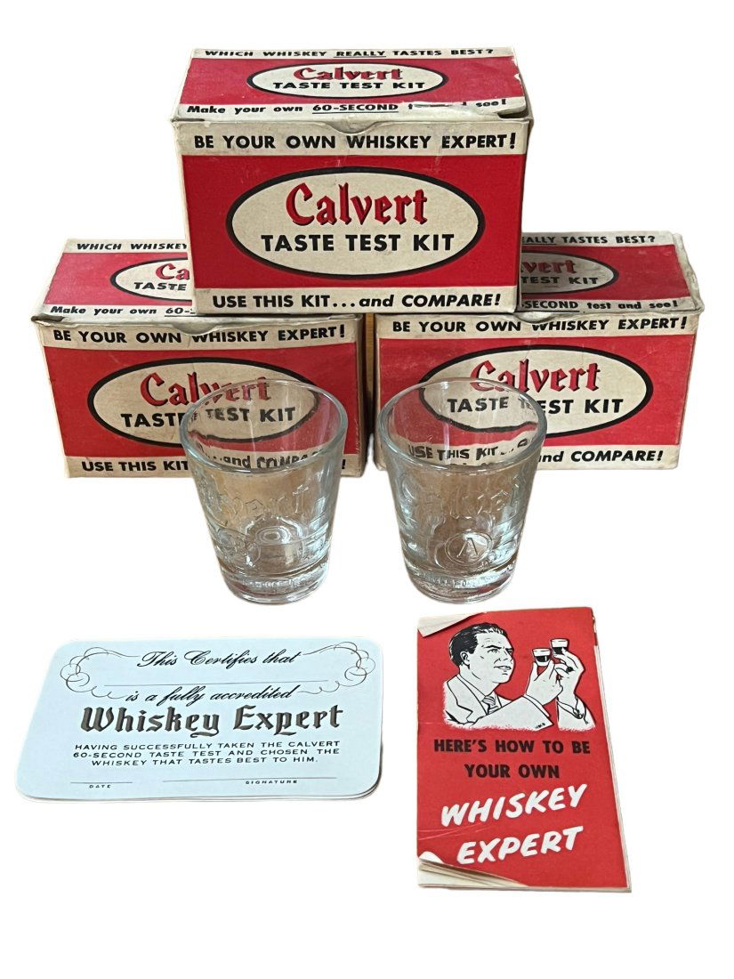 Lot of 3 Vintage Calvert Be Your Own Whiskey Expert Taste Test Kits in Original Boxes (1 of 6)