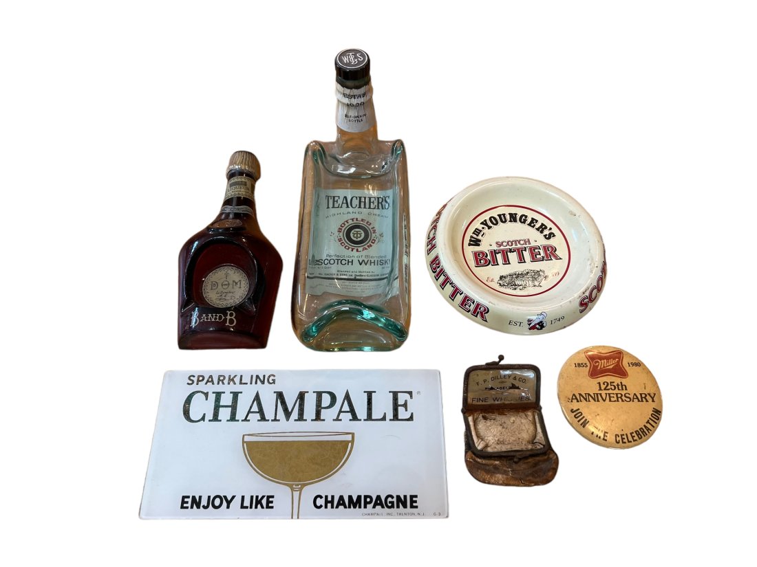 Liquor Advertising Lot with Ashtrays: Liquor Advertising Lot with Ashtrays.