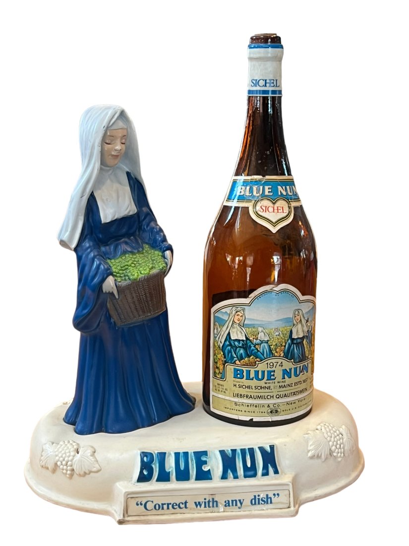 Vintage Blue Nun Back Bar Bottle Display Advertising Figure (1 of 8)