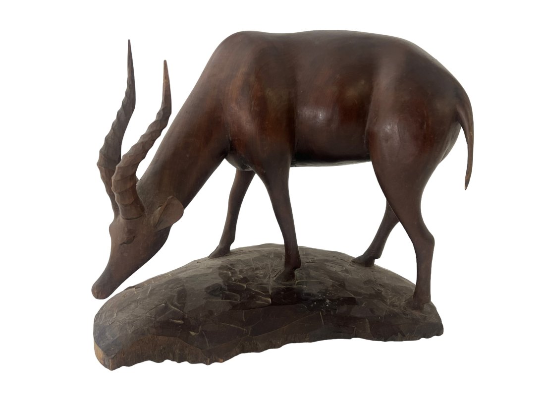 Mahogany Wood Carving of an Antelope by K. Teto Wakamba Tribe Kenya (1 of 9)