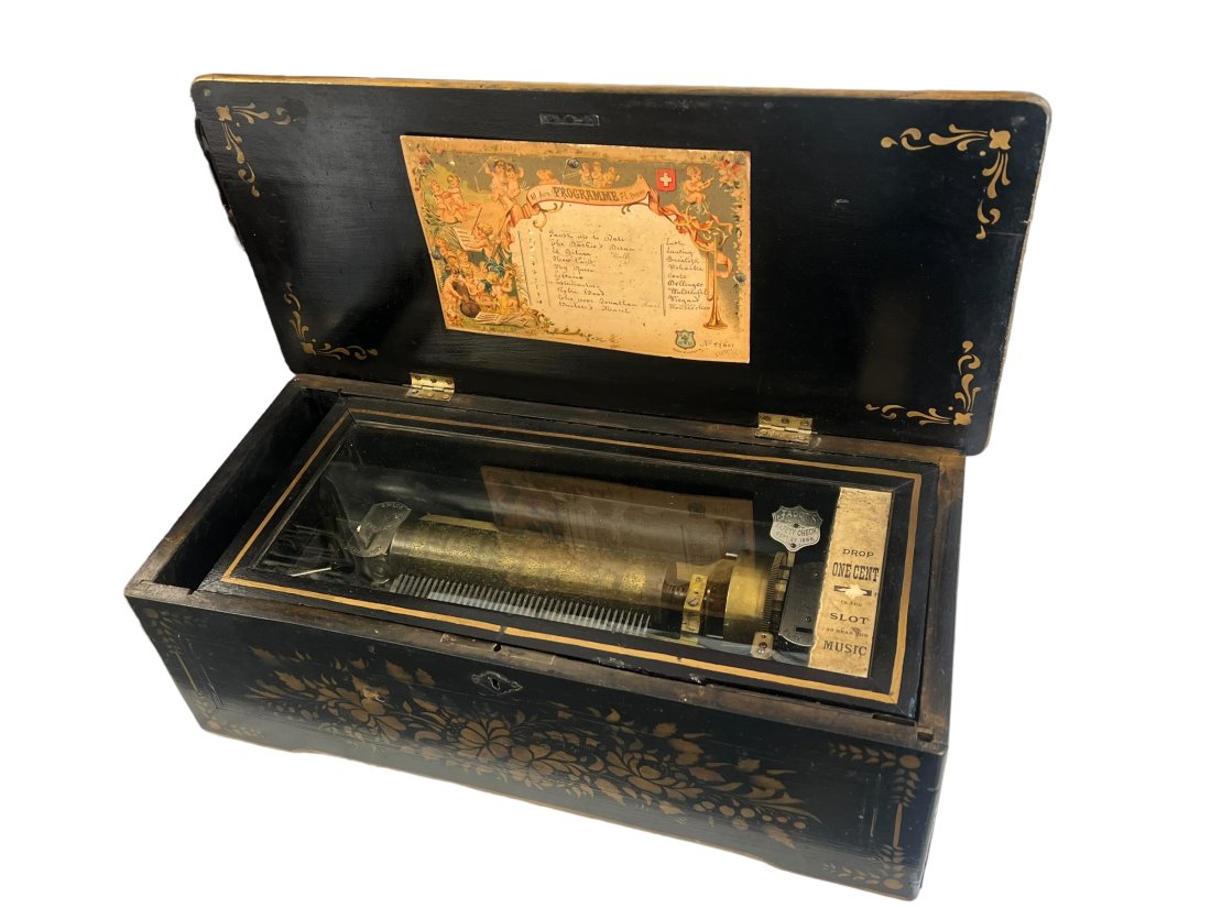 Large Antique Music Box was Coin Op (1 of 12)