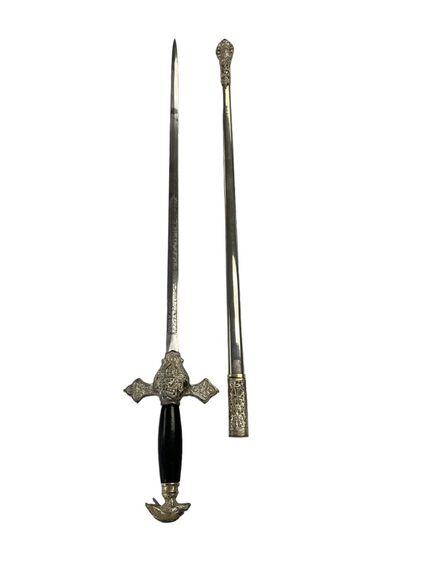 Fraternal Knights of Columbus Ceremonial Sword and Scabbard TC Gleason and Co (1 of 5)