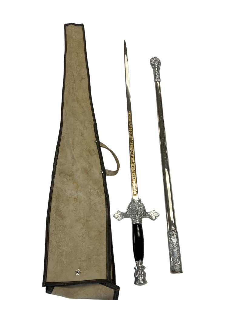 Fraternal Knights of Columbus Ceremonial Sword and Scabbard (1 of 6)