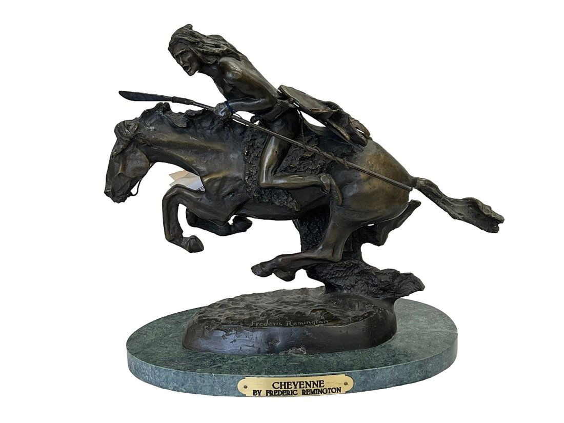 Frederic Remington Bronze Sculpture Cheyenne Legends in Bronze on Marble Base (1 of 8)
