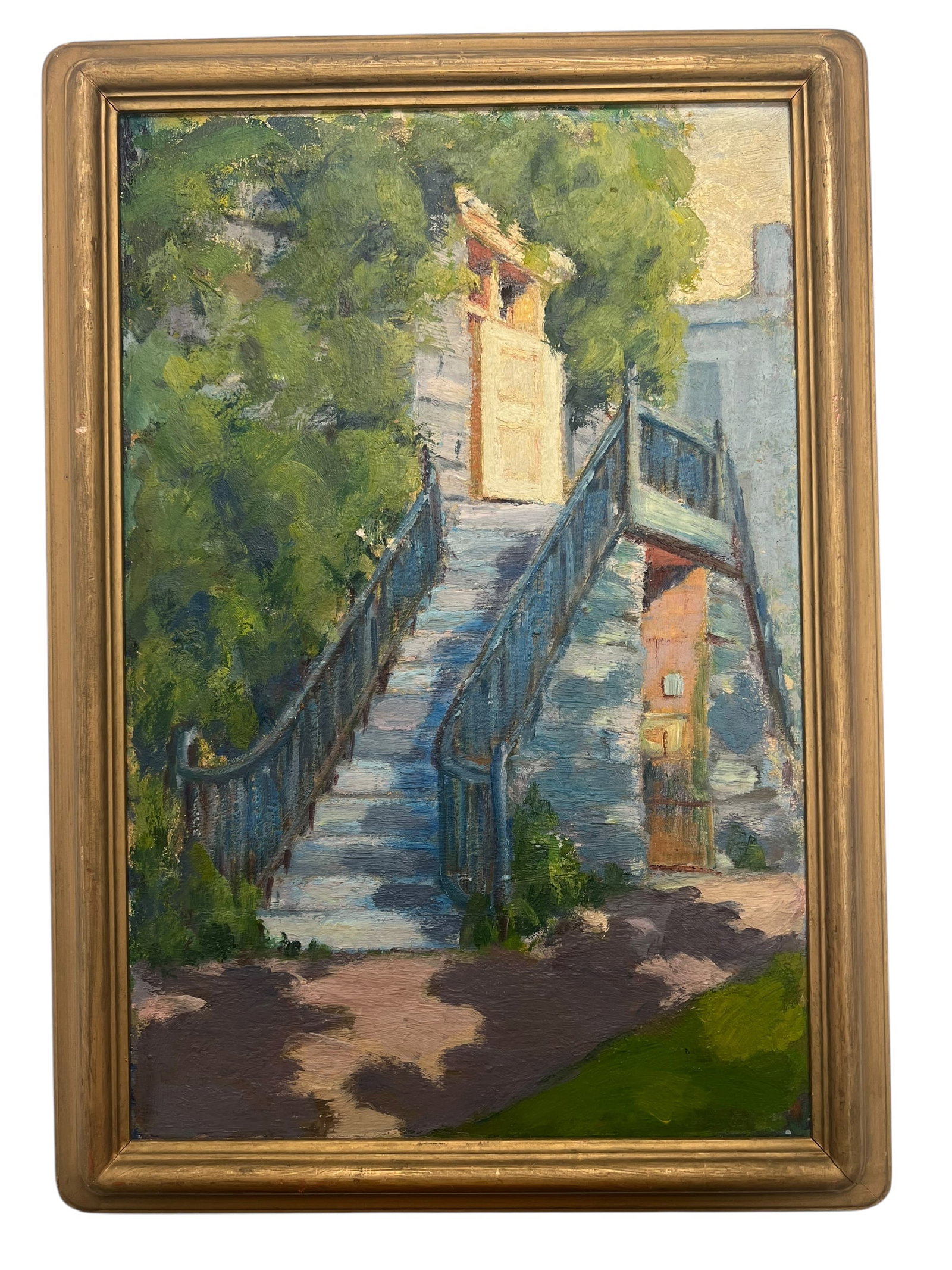 Frank Shea Landscape Oil on Board Painting: Frank Shea Landscape Oil on Board Painting. Provenance on the back. Overall measurements are 20.5” tall by 14.5” wide.