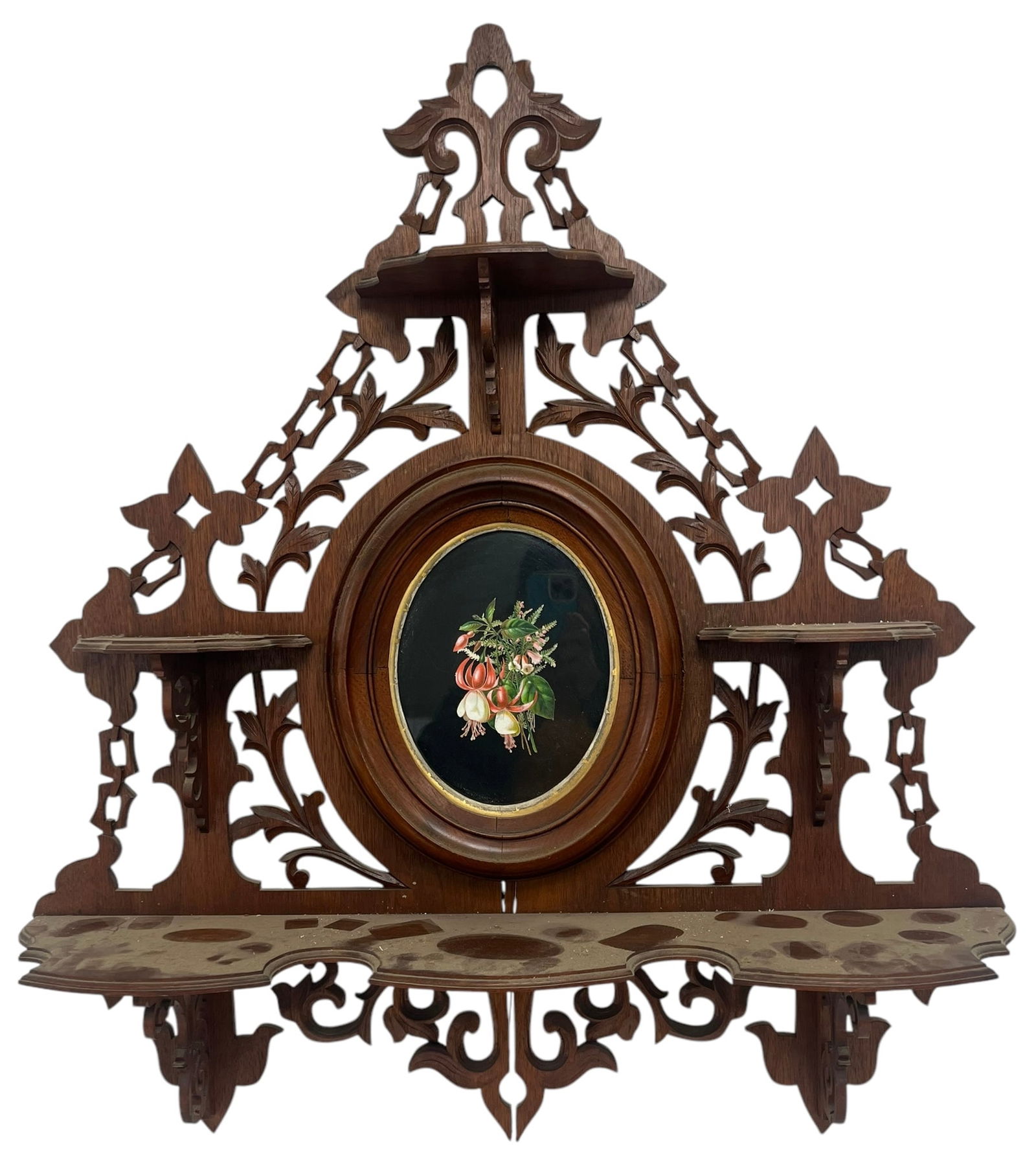 Victorian Fretwork Three Tier Wall Shelf Etagere: Victorian Fretwork Three Tier Wall Shelf Etagere.