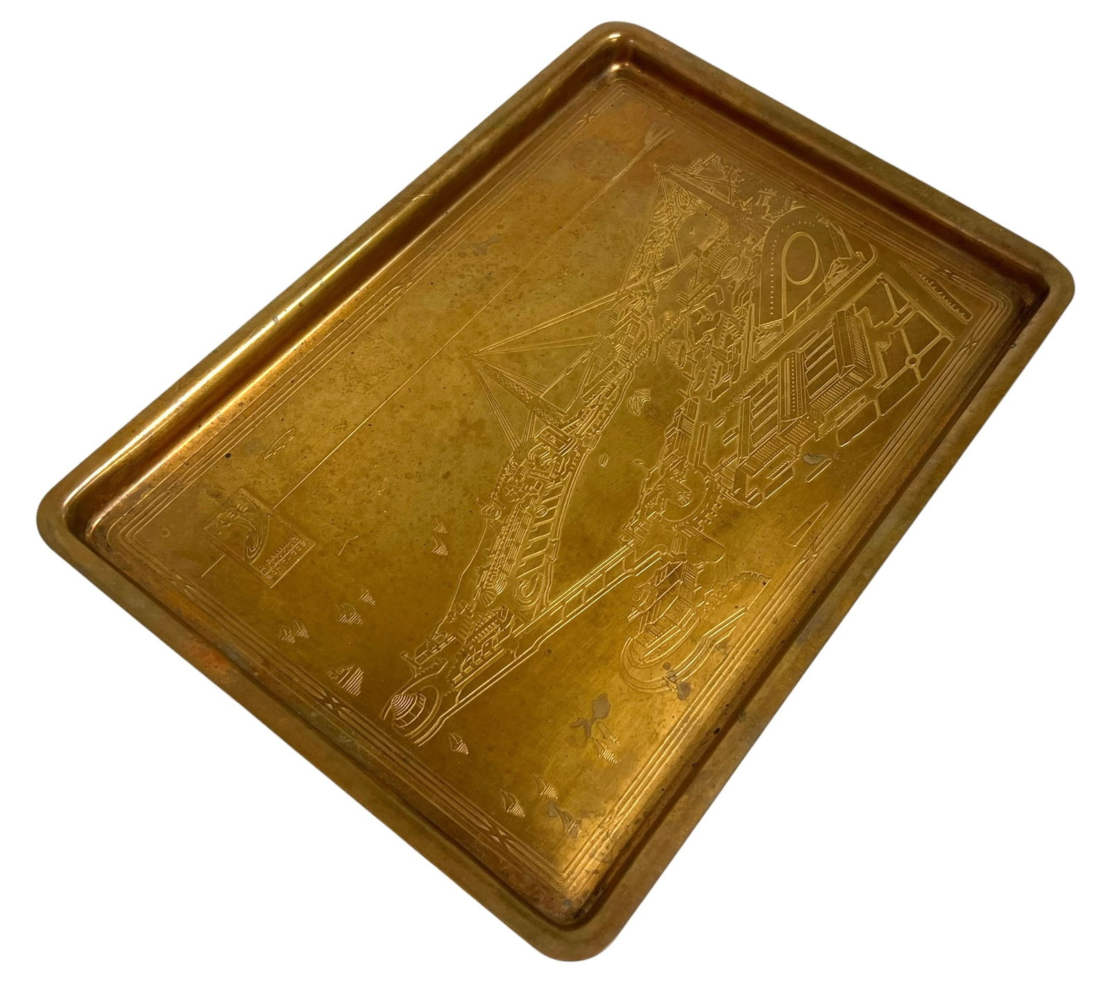 1933 World’s Fair Chicago Brass Etched Souvenir Tray (1 of 8)