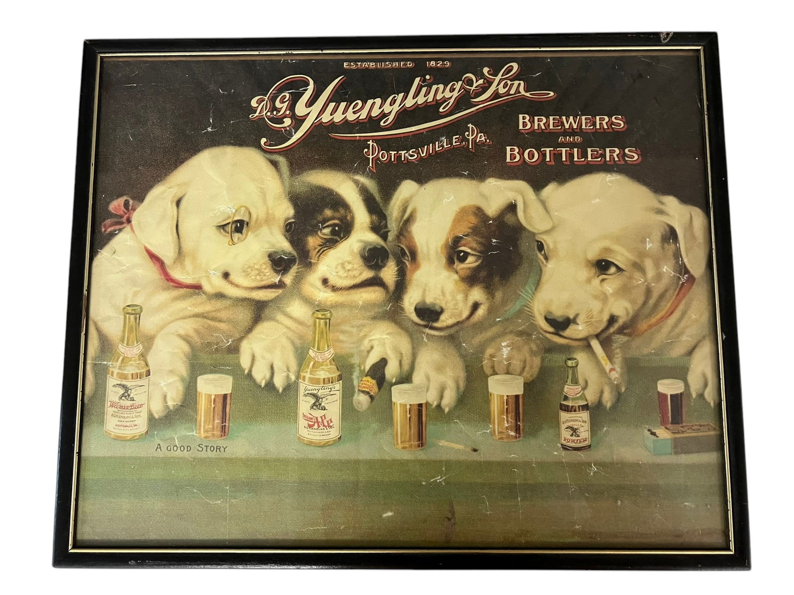 Vintage Yuengling & Son Ale Brewers and Bottlers Dogs Advertisement: Vintage Yuengling & Son Ale Brewers and Bottlers Advertisement with Dogs.