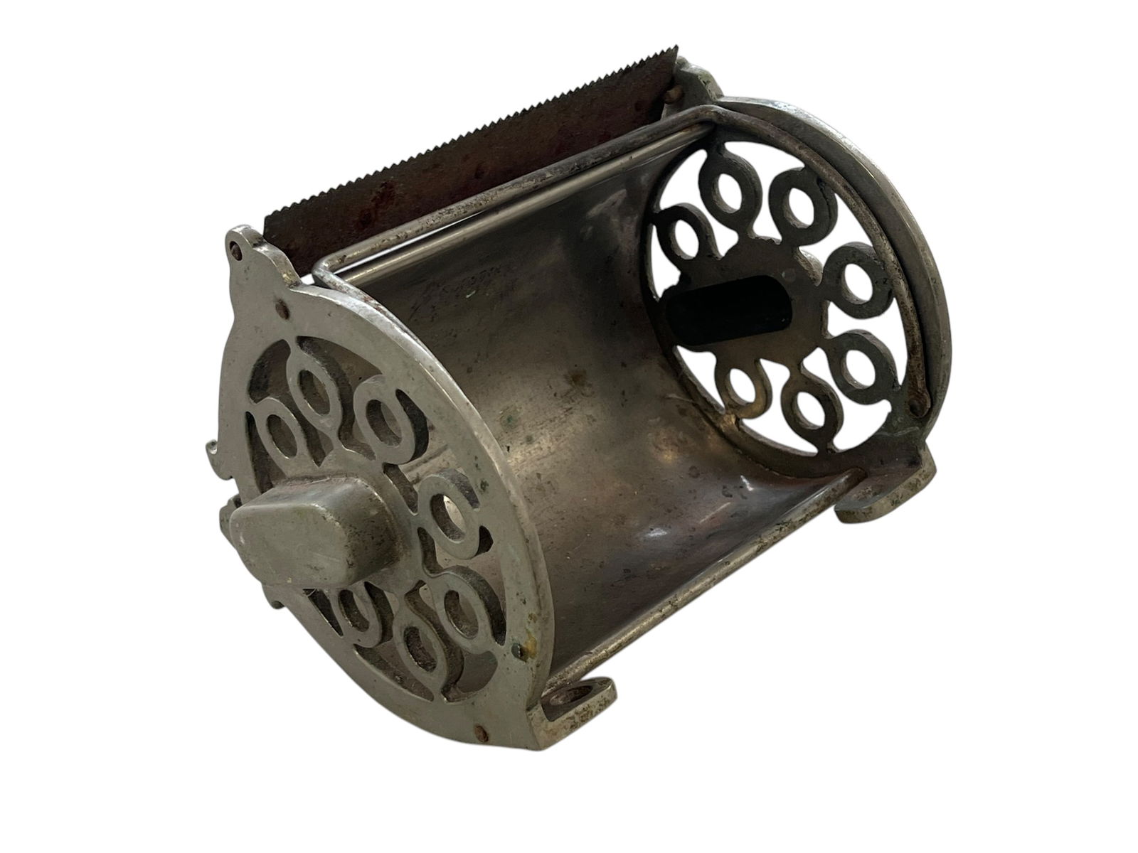 Antique Victorian Cast Iron Toilet Paper Holder: Antique Victorian Cast Iron Toilet Paper Holder With Serrated Cutting Blade.