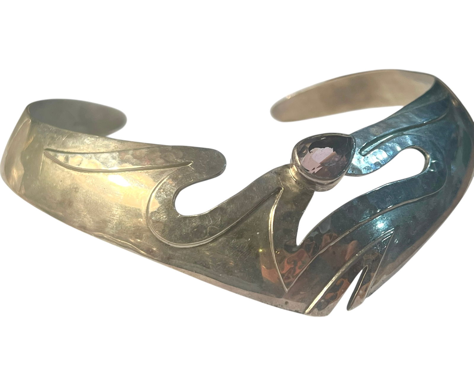 1980s Carol Felley Sunrise Sterling Silver and Amethyst Choker Collar Necklace (1 of 8)