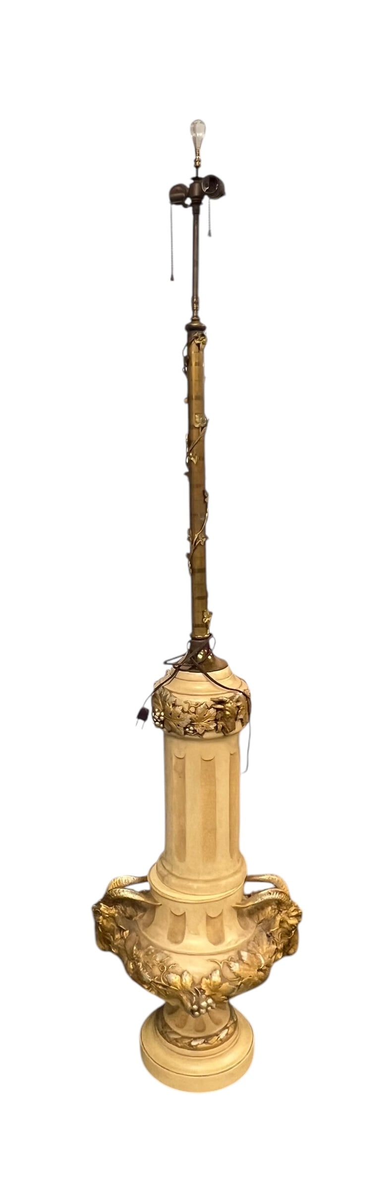 Fancy Floor Lamp Decorated with Ram Heads: Fancy Floor Lamp Decorated with Ram Heads.