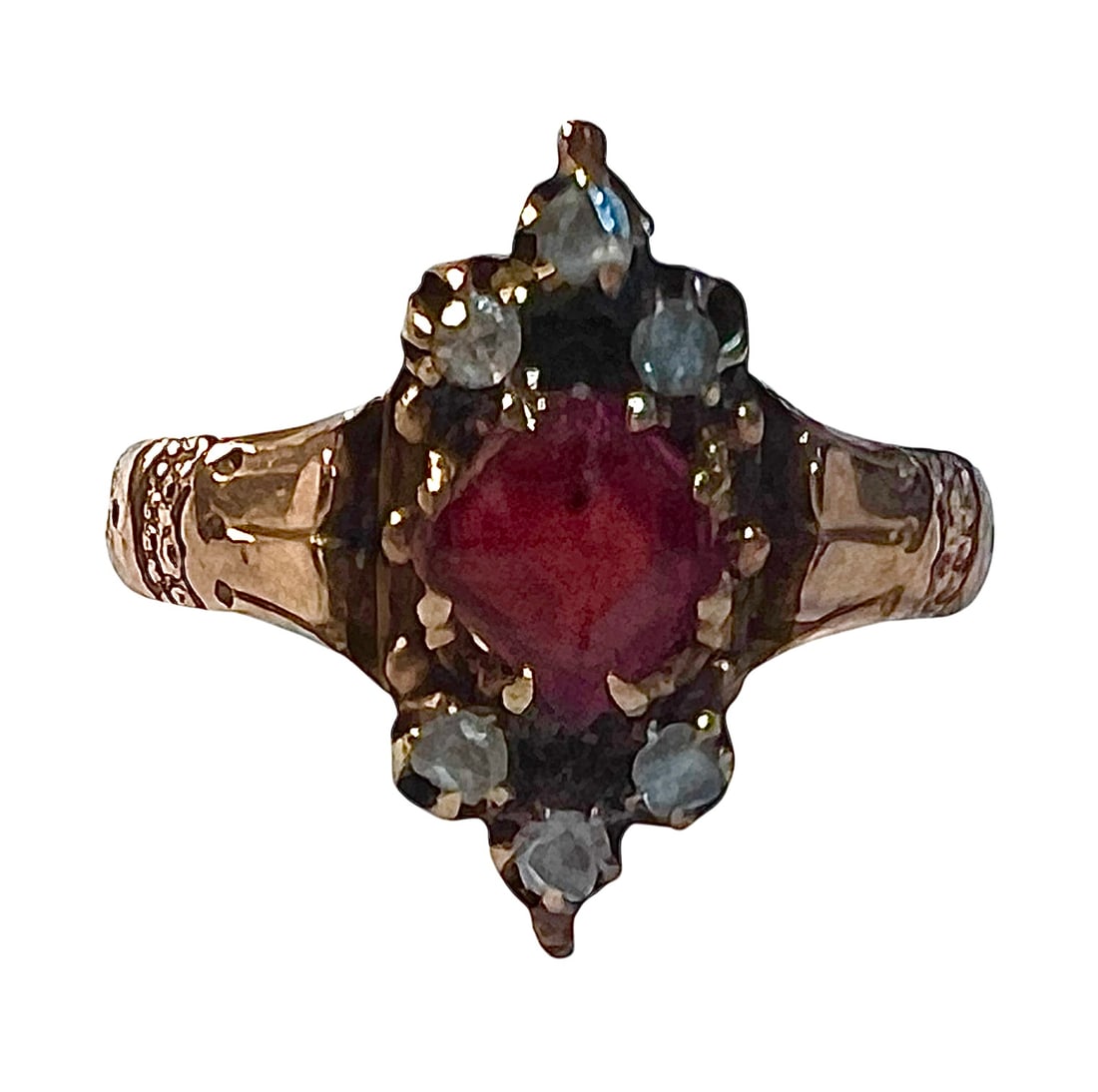 9K Rose Gold Victorian Ring Dated 1898 (1 of 8)