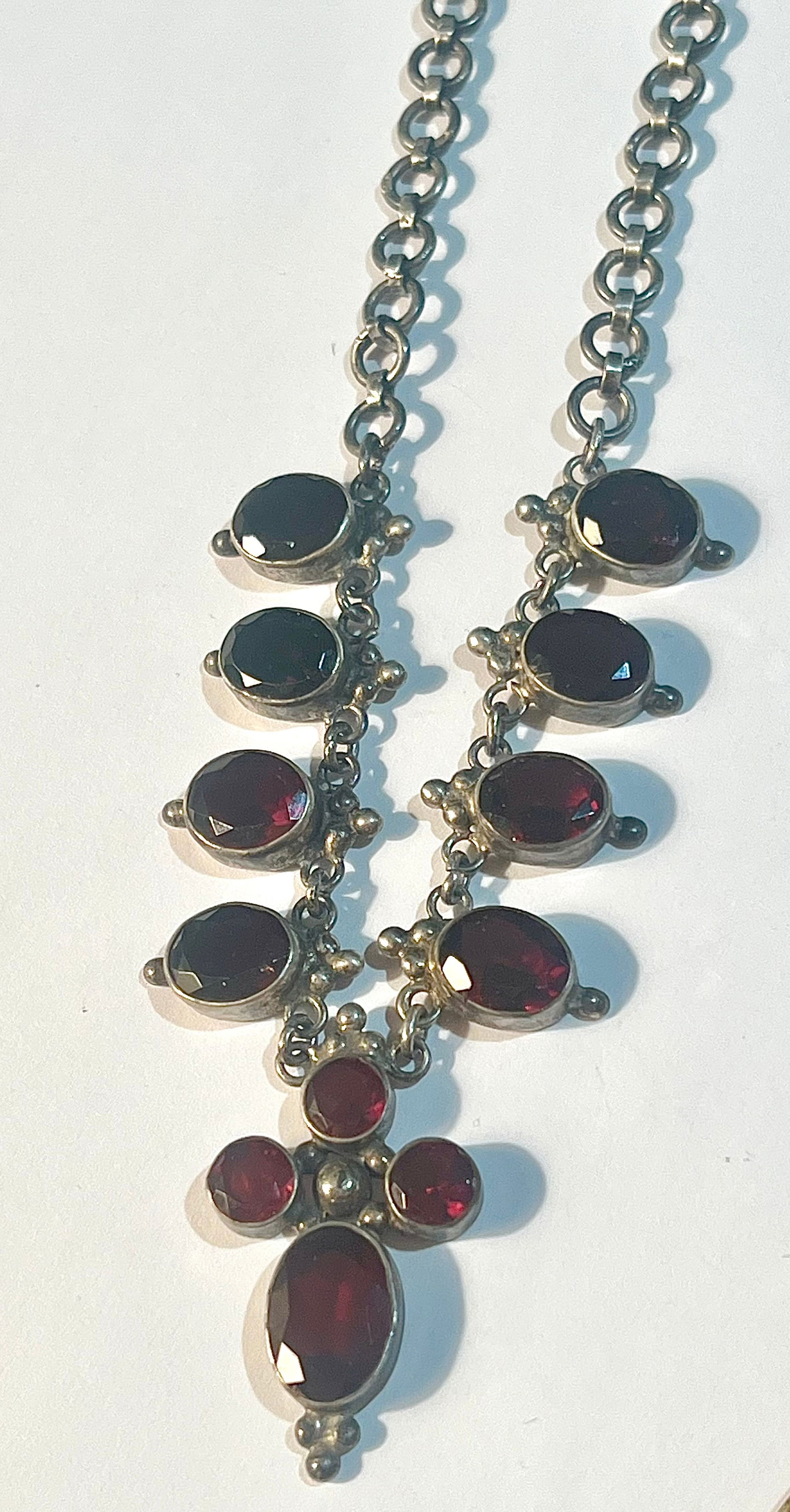 Sterling Silver and Garnet Necklace (1 of 9)