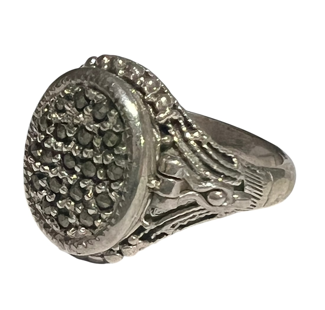 Sterling Silver and Marcasite Poison Ring (1 of 7)