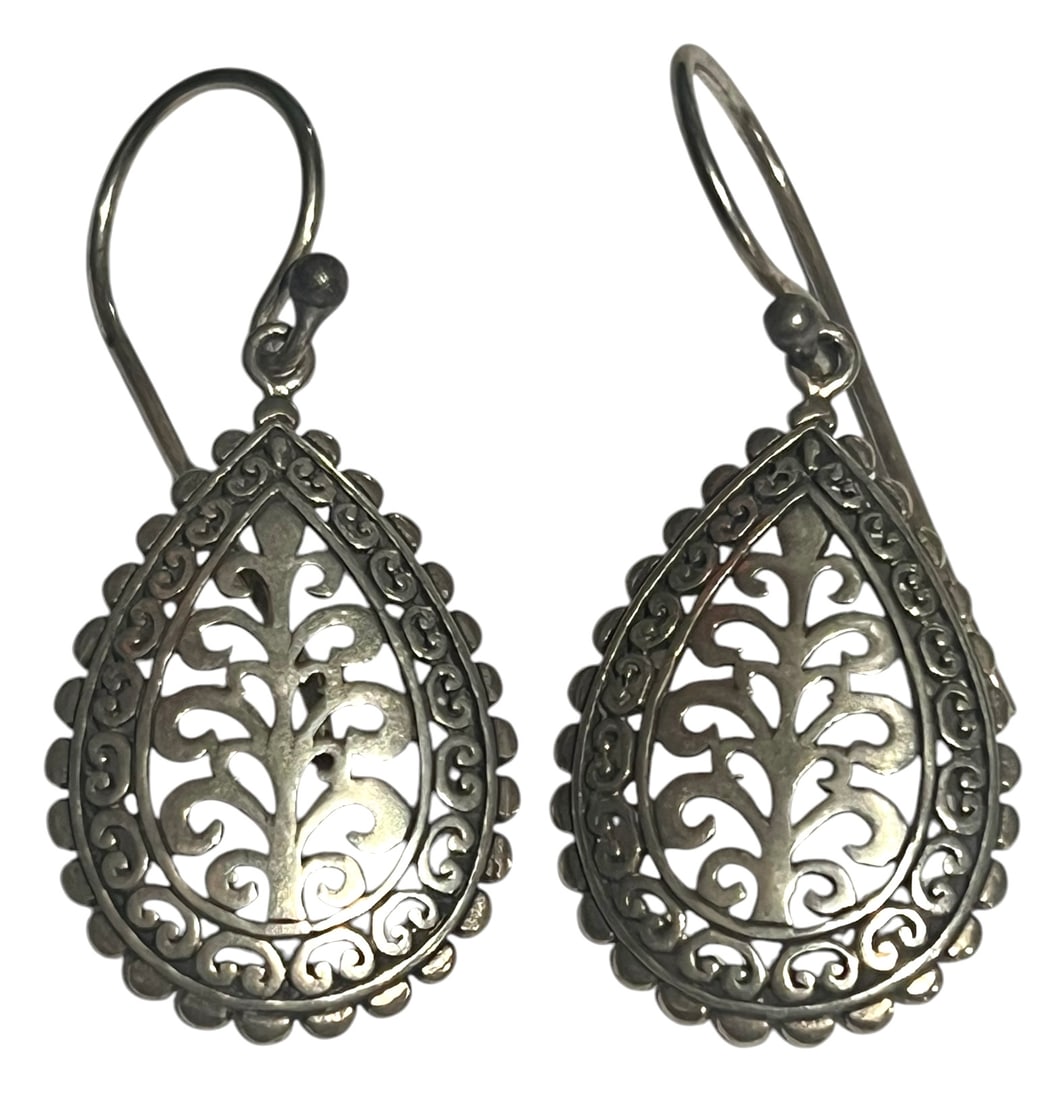 Vintage Sterling Silver Tear Drop Earrings (1 of 5)