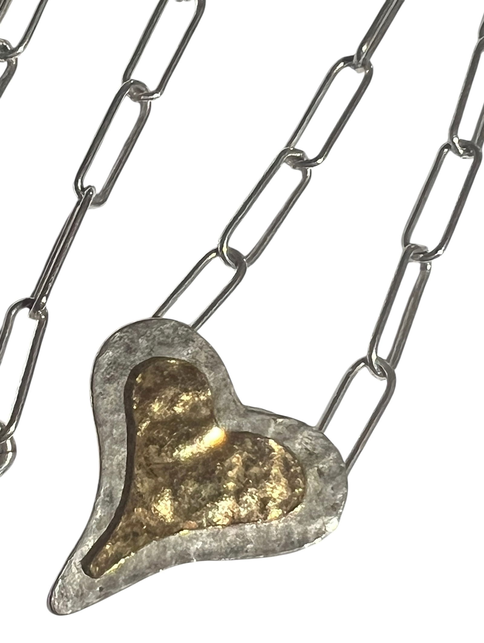 Artisan Made Sterling Silver Israel Heart Necklace (1 of 8)