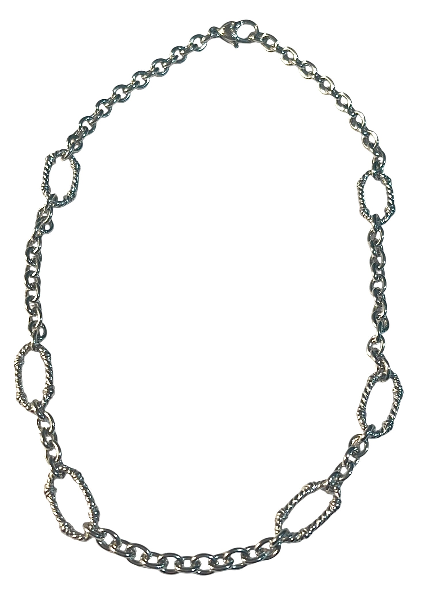 Judith Ripka Sterling Silver Chain 2 Link Types: Judith Ripka Sterling Silver Chain 2 Link Types. 18 Inches. Perfect for adding enhancers.