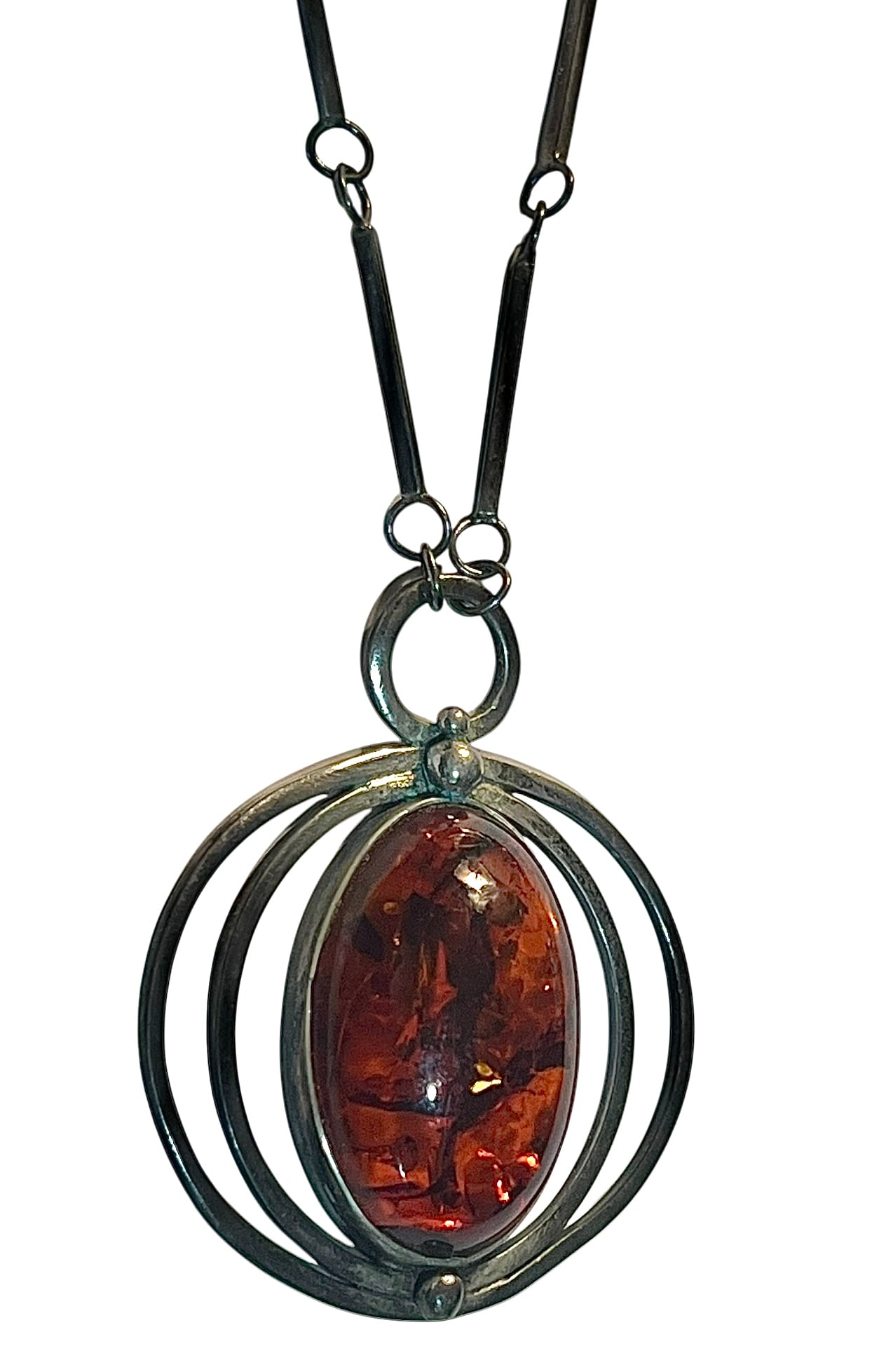 MCM Sterling Silver and Amber Necklace (1 of 8)