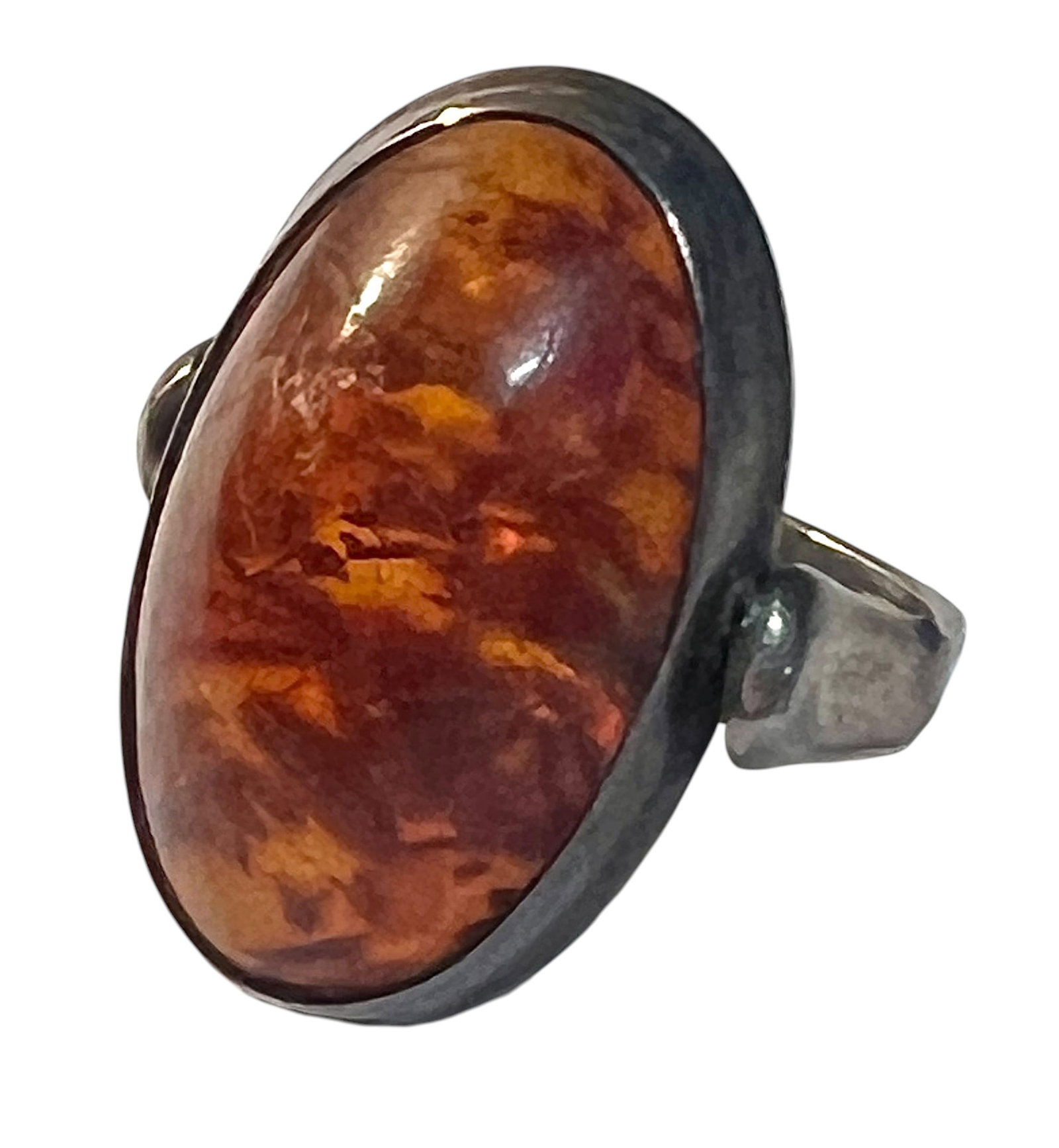 MCM Sterling Silver and Amber Ring: MCM Sterling Silver and Amber Ring. Size 6. No marks but guaranteed sterling.