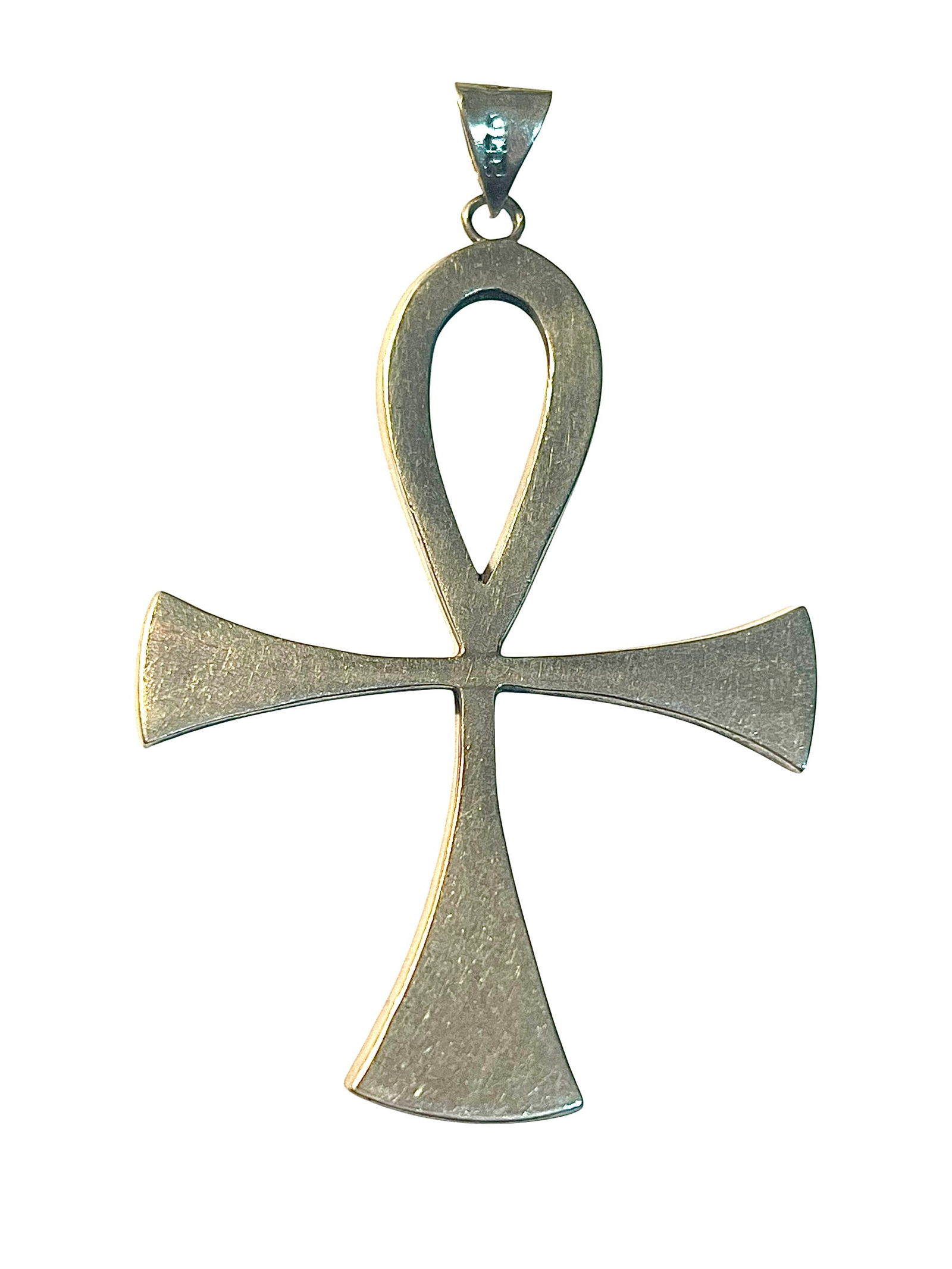 Large MCM Sterling Silver Ankh Pendant Mexico Old Eagle 3 Mark (1 of 5)